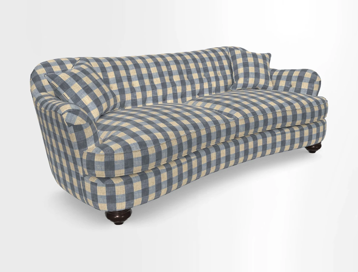 Fairmont 4 Seater Sofa in Romo Osumi Wild Rose with Contrast Piping in Linwood Luna Blossom Contrasting Scatters in Colefax & Fowler Jocasta Velvet Red