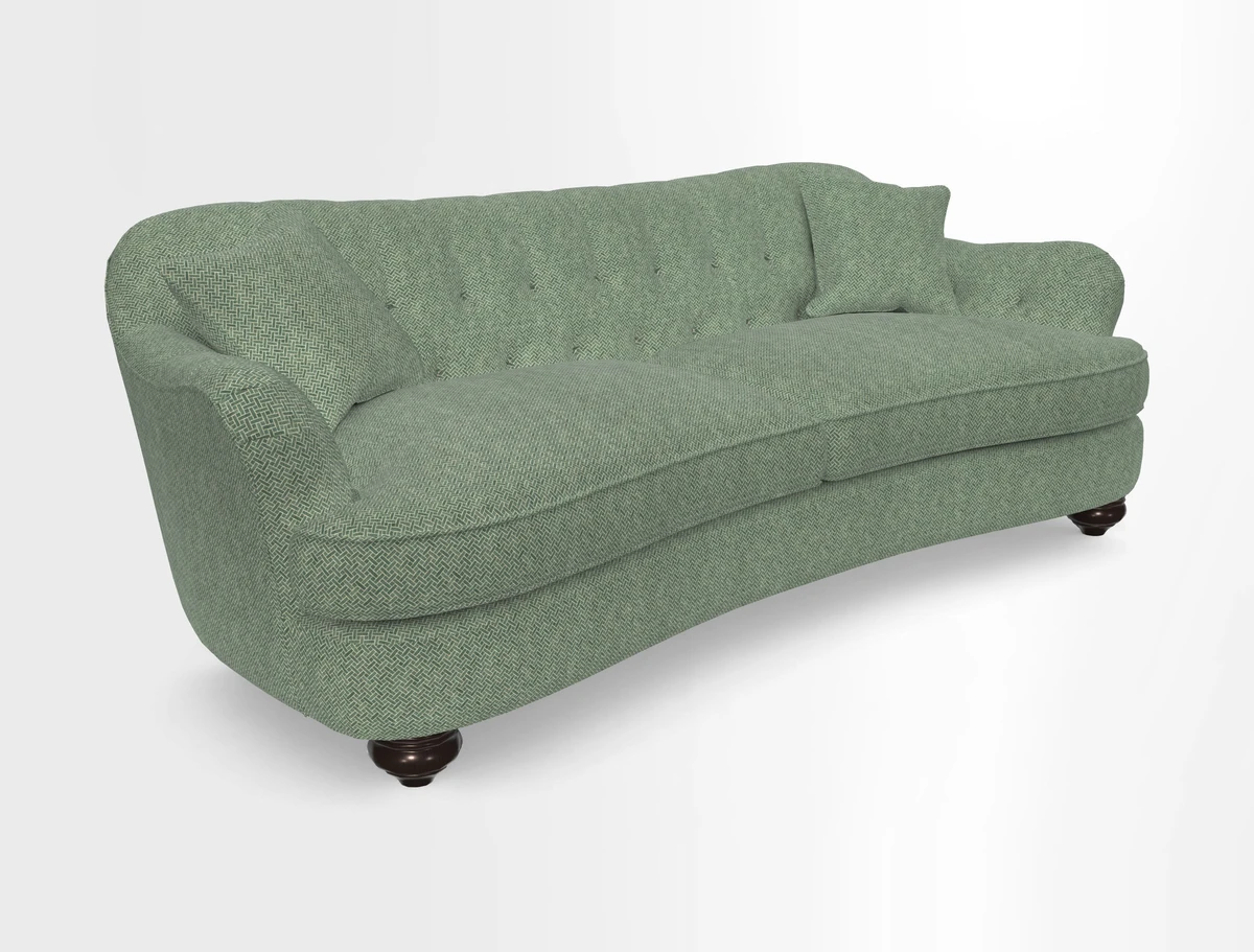 Fairmont 4 Seater Sofa in Romo Osumi Wild Rose with Contrast Piping in Linwood Luna Blossom Contrasting Scatters in Colefax & Fowler Jocasta Velvet Red