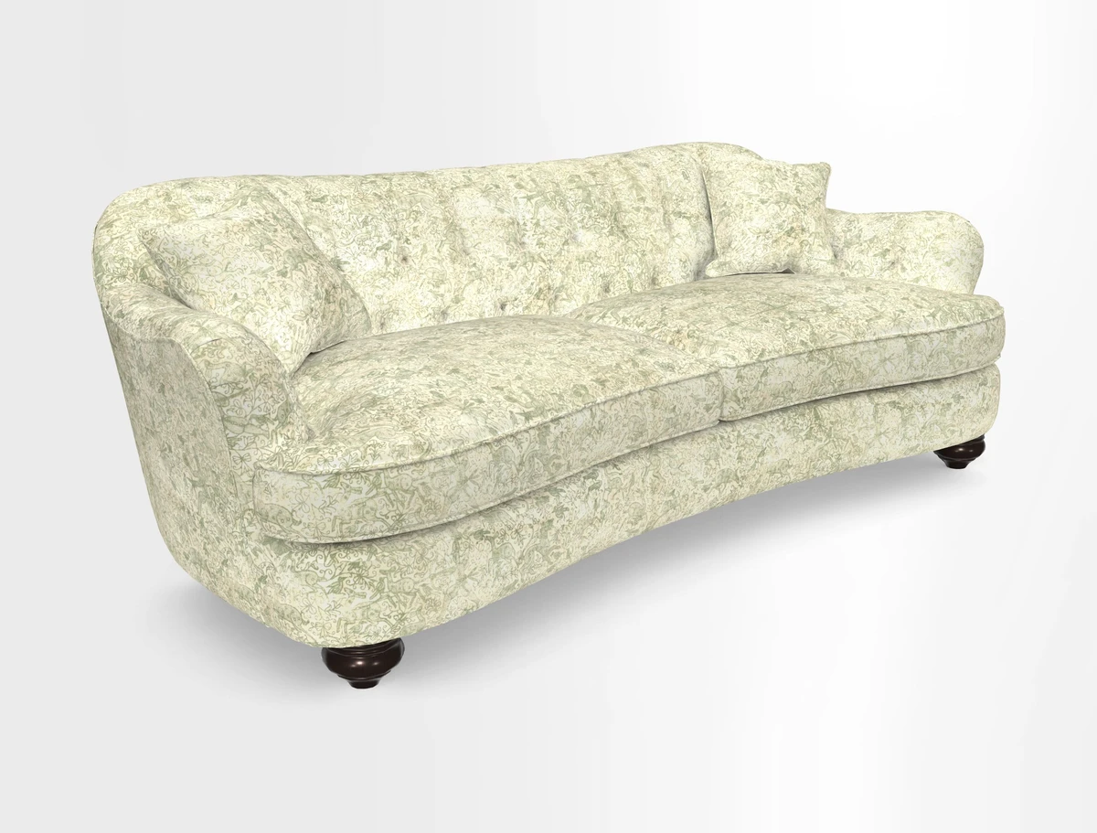 Fairmont 4 Seater Sofa in Romo Osumi Wild Rose with Contrast Piping in Linwood Luna Blossom Contrasting Scatters in Colefax & Fowler Jocasta Velvet Red