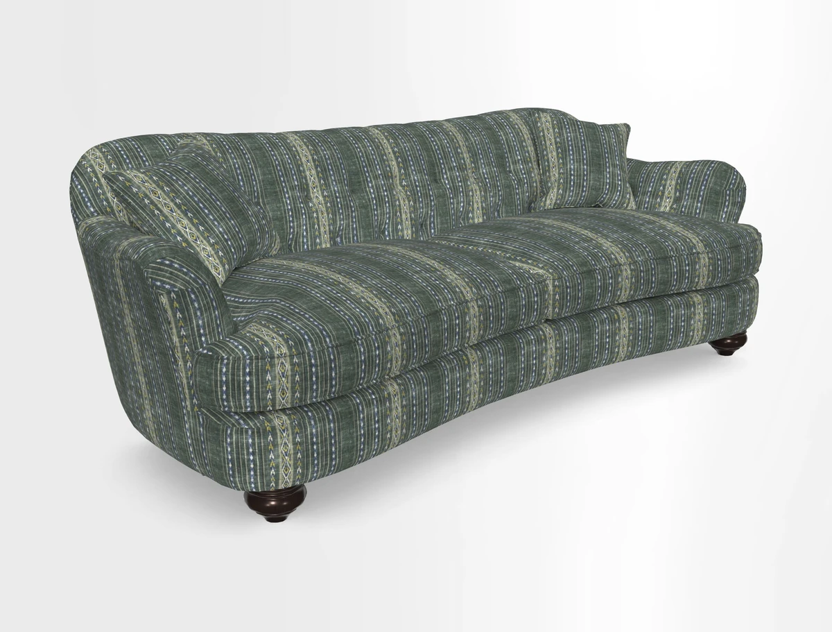Fairmont 4 Seater Sofa in Romo Osumi Wild Rose with Contrast Piping in Linwood Luna Blossom Contrasting Scatters in Colefax & Fowler Jocasta Velvet Red