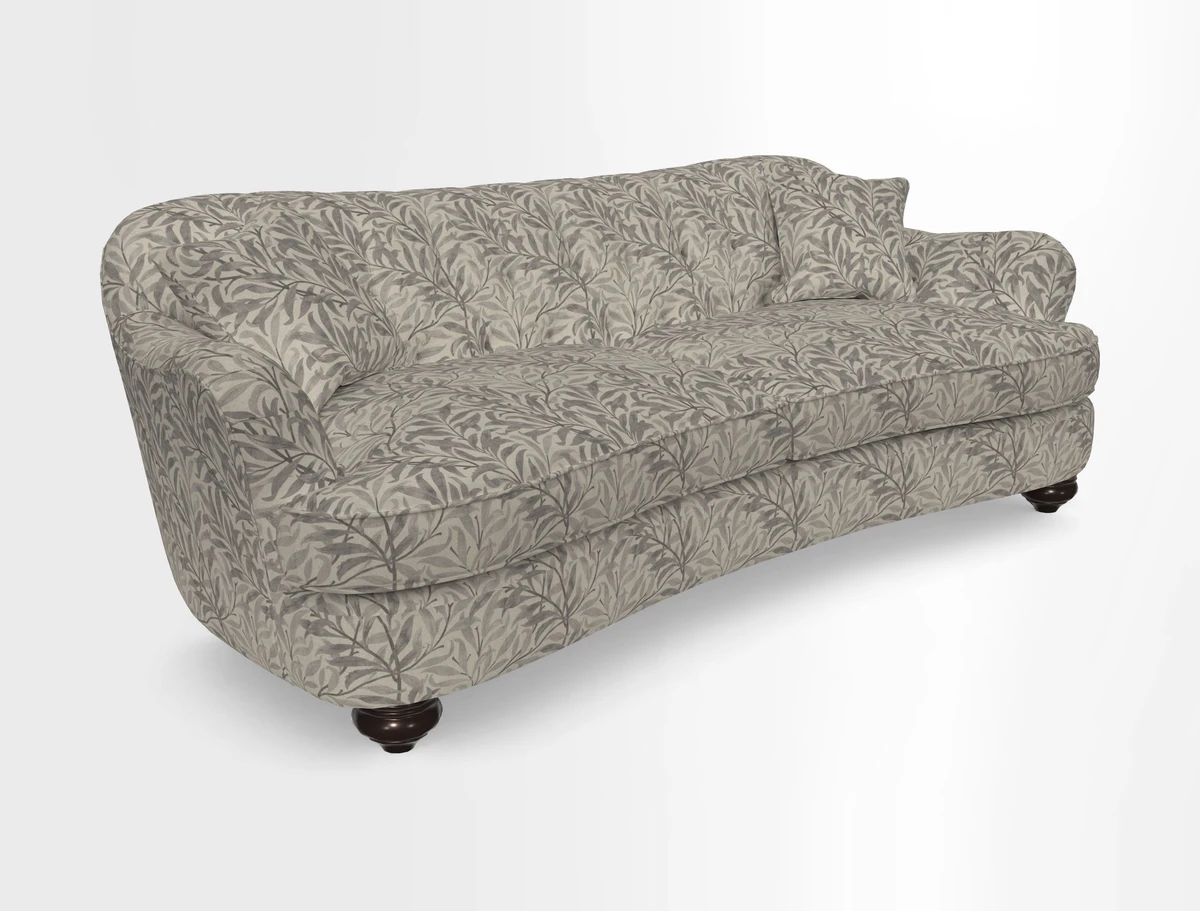Fairmont 4 Seater Sofa in Romo Osumi Wild Rose with Contrast Piping in Linwood Luna Blossom Contrasting Scatters in Colefax & Fowler Jocasta Velvet Red