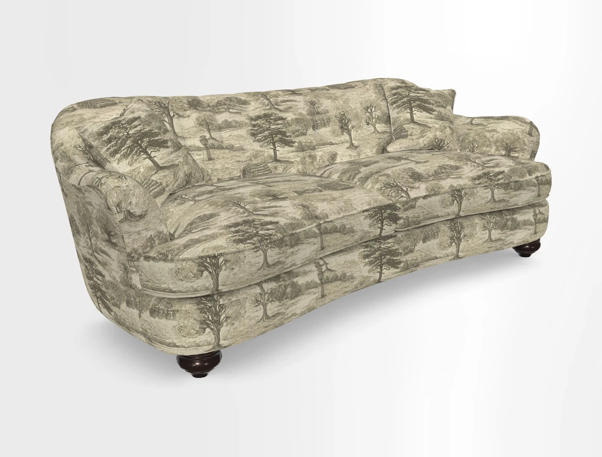 Fairmont 4 Seater Sofa in Romo Osumi Wild Rose with Contrast Piping in Linwood Luna Blossom Contrasting Scatters in Colefax & Fowler Jocasta Velvet Red