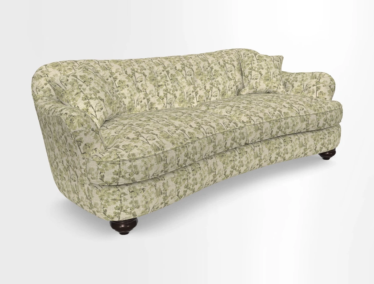 Fairmont 4 Seater Sofa in Romo Osumi Wild Rose with Contrast Piping in Linwood Luna Blossom Contrasting Scatters in Colefax & Fowler Jocasta Velvet Red