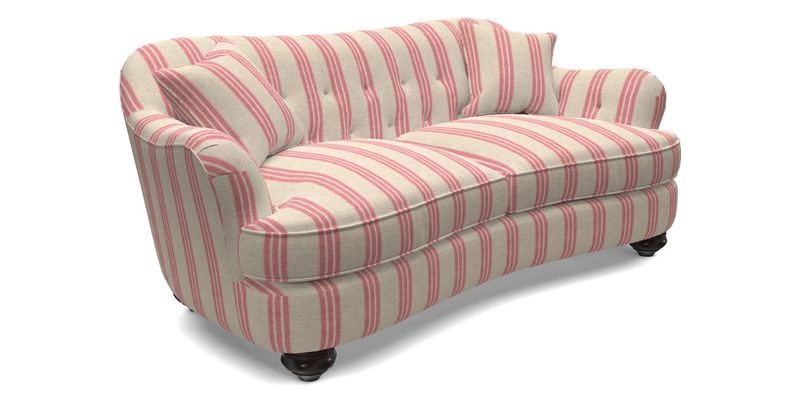 Fairmont 3 Seater Sofa in Romo Osumi Wild Rose with Contrast Piping in Linwood Luna Blossom Contrasting Scatters in Colefax & Fowler Jocasta Velvet Red