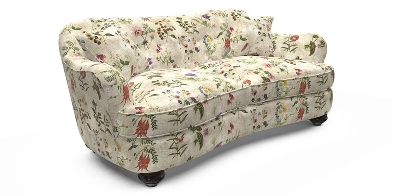 Fairmont 3 Seater Sofa in Romo Osumi Wild Rose with Contrast Piping in Linwood Luna Blossom Contrasting Scatters in Colefax & Fowler Jocasta Velvet Red