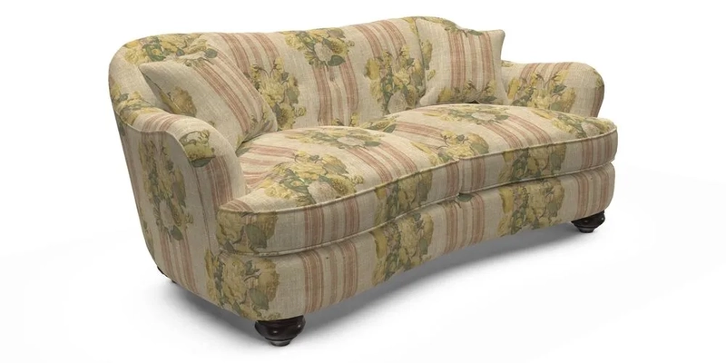 Fairmont 3 Seater Sofa in Romo Osumi Wild Rose with Contrast Piping in Linwood Luna Blossom Contrasting Scatters in Colefax & Fowler Jocasta Velvet Red