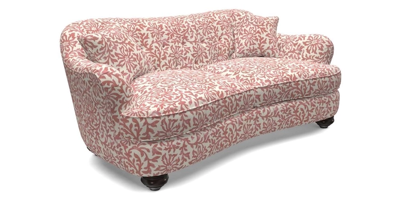 Fairmont 3 Seater Sofa in Romo Osumi Wild Rose with Contrast Piping in Linwood Luna Blossom Contrasting Scatters in Colefax & Fowler Jocasta Velvet Red