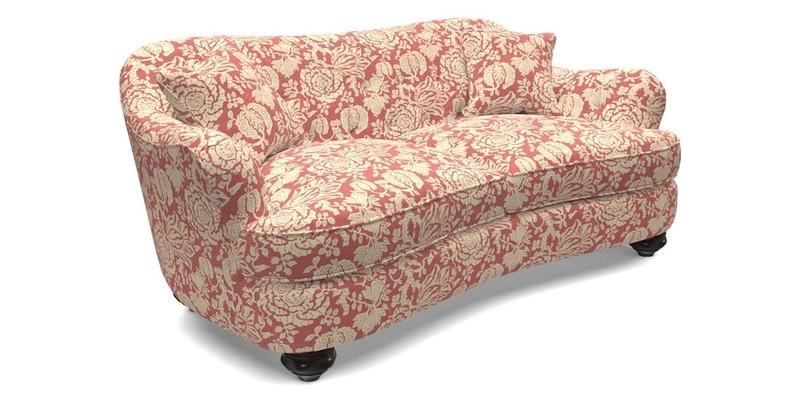 Fairmont 3 Seater Sofa in Romo Osumi Wild Rose with Contrast Piping in Linwood Luna Blossom Contrasting Scatters in Colefax & Fowler Jocasta Velvet Red
