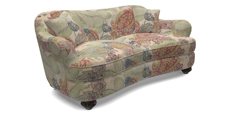 Fairmont 3 Seater Sofa in Romo Osumi Wild Rose with Contrast Piping in Linwood Luna Blossom Contrasting Scatters in Colefax & Fowler Jocasta Velvet Red