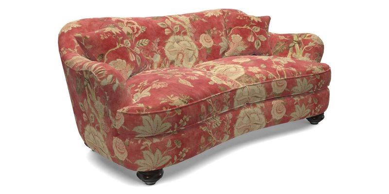 Fairmont 3 Seater Sofa in Romo Osumi Wild Rose with Contrast Piping in Linwood Luna Blossom Contrasting Scatters in Colefax & Fowler Jocasta Velvet Red