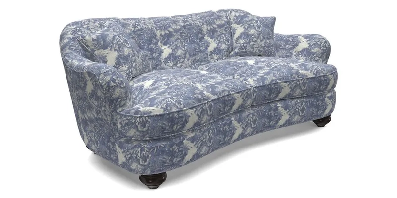 Fairmont 3 Seater Sofa in Romo Osumi Wild Rose with Contrast Piping in Linwood Luna Blossom Contrasting Scatters in Colefax & Fowler Jocasta Velvet Red