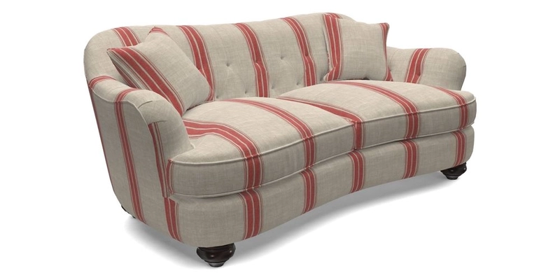 Fairmont 3 Seater Sofa in Romo Osumi Wild Rose with Contrast Piping in Linwood Luna Blossom Contrasting Scatters in Colefax & Fowler Jocasta Velvet Red