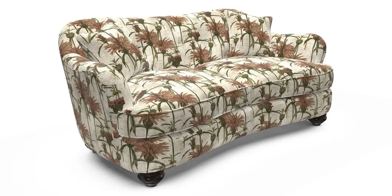 Fairmont 3 Seater Sofa in Romo Osumi Wild Rose with Contrast Piping in Linwood Luna Blossom Contrasting Scatters in Colefax & Fowler Jocasta Velvet Red