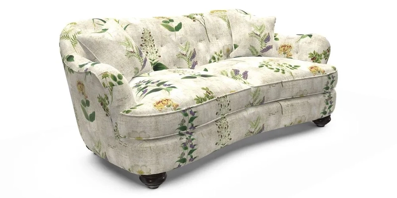 Fairmont 3 Seater Sofa in Romo Osumi Wild Rose with Contrast Piping in Linwood Luna Blossom Contrasting Scatters in Colefax & Fowler Jocasta Velvet Red