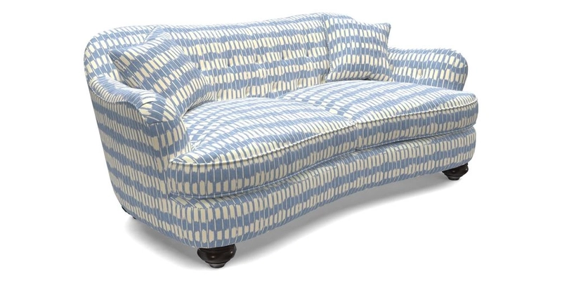 Fairmont 3 Seater Sofa in Romo Osumi Wild Rose with Contrast Piping in Linwood Luna Blossom Contrasting Scatters in Colefax & Fowler Jocasta Velvet Red