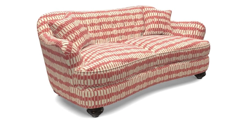 Fairmont 3 Seater Sofa in Romo Osumi Wild Rose with Contrast Piping in Linwood Luna Blossom Contrasting Scatters in Colefax & Fowler Jocasta Velvet Red