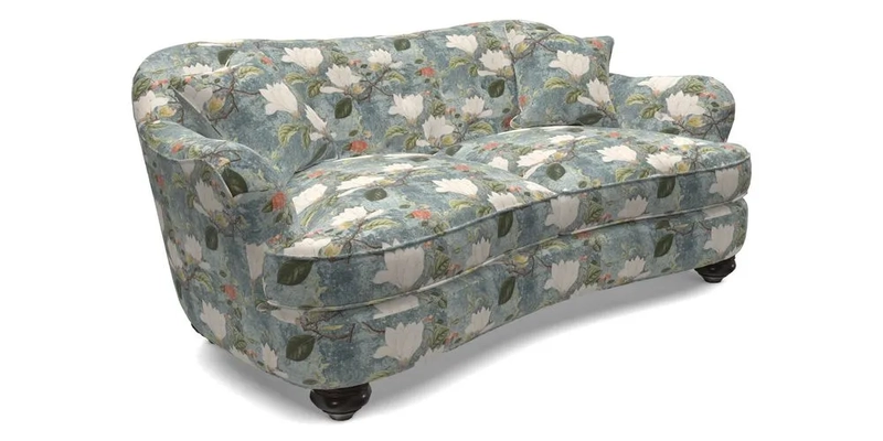 Fairmont 3 Seater Sofa in Romo Osumi Wild Rose with Contrast Piping in Linwood Luna Blossom Contrasting Scatters in Colefax & Fowler Jocasta Velvet Red