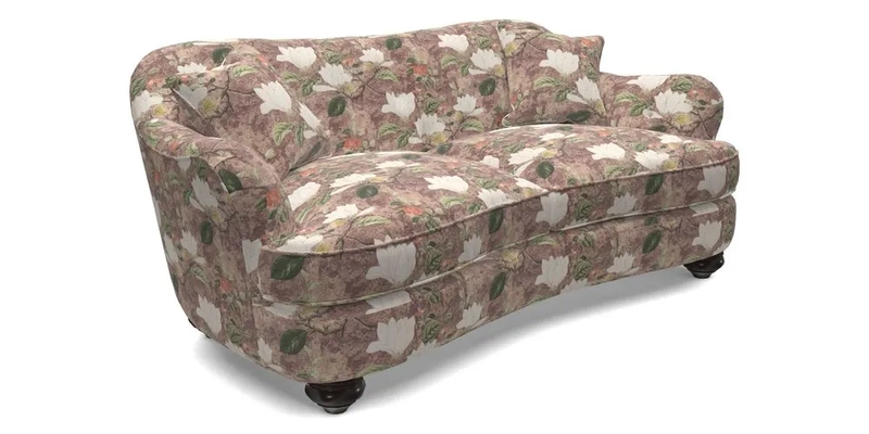 Fairmont 3 Seater Sofa in Romo Osumi Wild Rose with Contrast Piping in Linwood Luna Blossom Contrasting Scatters in Colefax & Fowler Jocasta Velvet Red