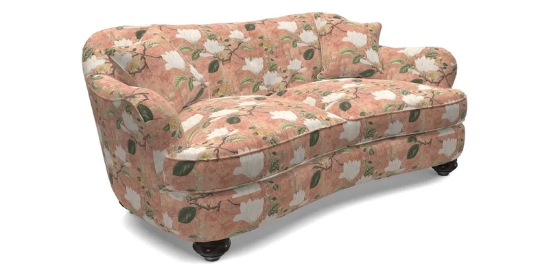 Fairmont 3 Seater Sofa in Romo Osumi Wild Rose with Contrast Piping in Linwood Luna Blossom Contrasting Scatters in Colefax & Fowler Jocasta Velvet Red