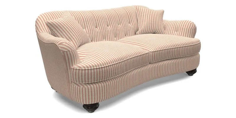 Fairmont 3 Seater Sofa in Romo Osumi Wild Rose with Contrast Piping in Linwood Luna Blossom Contrasting Scatters in Colefax & Fowler Jocasta Velvet Red