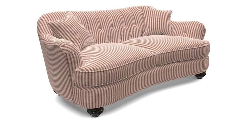 Fairmont 3 Seater Sofa in Romo Osumi Wild Rose with Contrast Piping in Linwood Luna Blossom Contrasting Scatters in Colefax & Fowler Jocasta Velvet Red