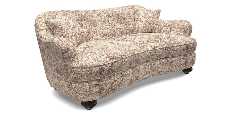 Fairmont 3 Seater Sofa in Romo Osumi Wild Rose with Contrast Piping in Linwood Luna Blossom Contrasting Scatters in Colefax & Fowler Jocasta Velvet Red