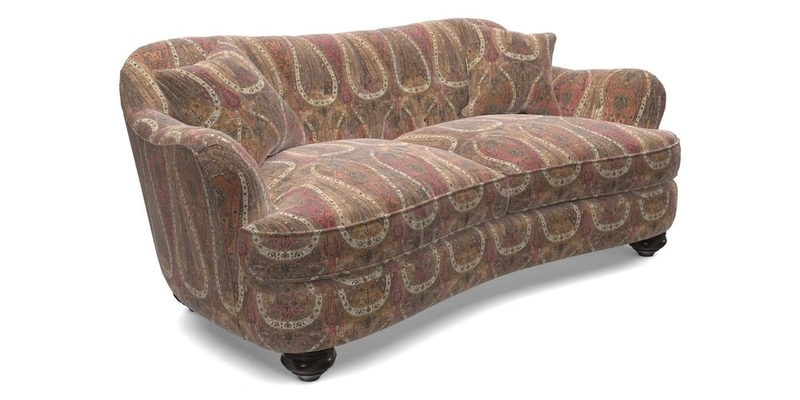 Fairmont 3 Seater Sofa in Romo Osumi Wild Rose with Contrast Piping in Linwood Luna Blossom Contrasting Scatters in Colefax & Fowler Jocasta Velvet Red