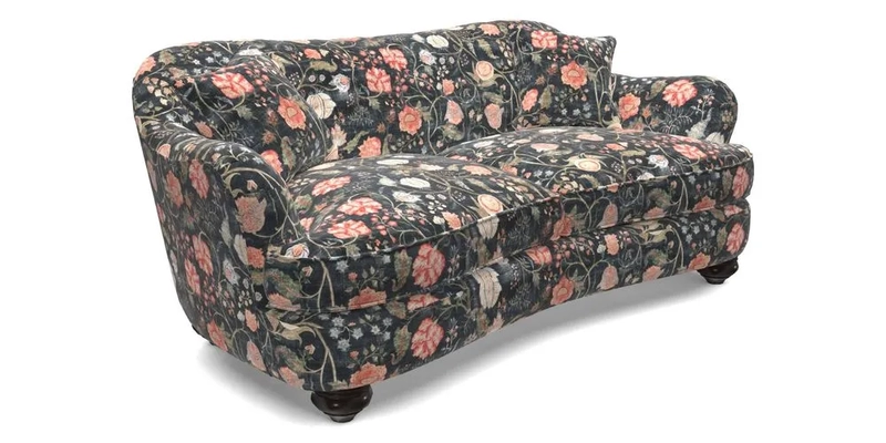 Fairmont 3 Seater Sofa in Romo Osumi Wild Rose with Contrast Piping in Linwood Luna Blossom Contrasting Scatters in Colefax & Fowler Jocasta Velvet Red