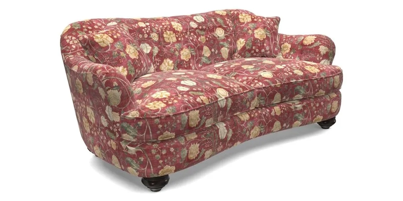 Fairmont 3 Seater Sofa in Romo Osumi Wild Rose with Contrast Piping in Linwood Luna Blossom Contrasting Scatters in Colefax & Fowler Jocasta Velvet Red