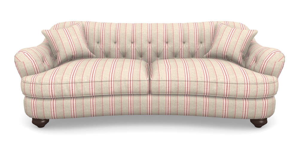 Product photograph of Fairmont 4 Seater Sofa In Cloth 18 Stripes - Regimental - Cranberry from Sofas and Stuff Limited