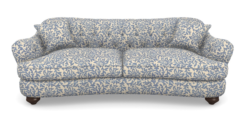 Product photograph of Fairmont 4 Seater Sofa In V A Brompton Collection - Floral Scroll - Morning Blue from Sofas and Stuff Limited