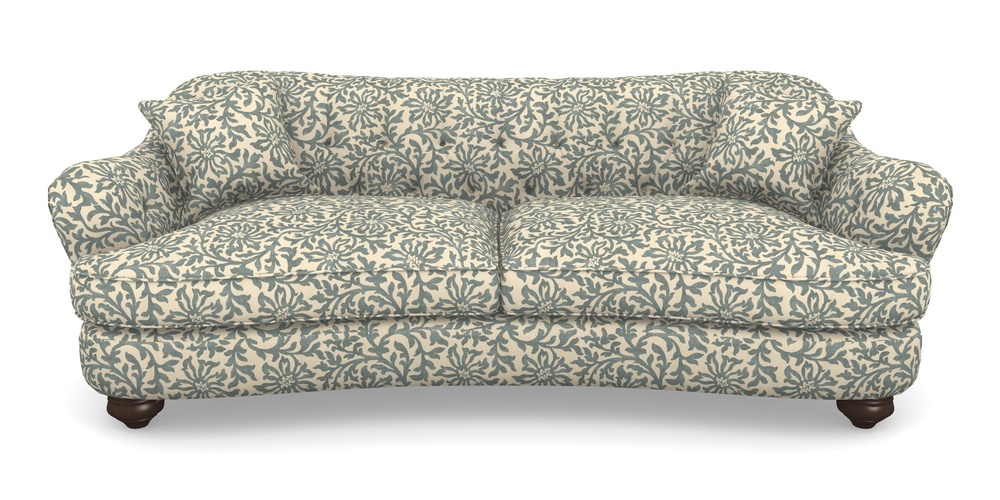 Product photograph of Fairmont 4 Seater Sofa In V A Brompton Collection - Floral Scroll - Pebble from Sofas and Stuff Limited