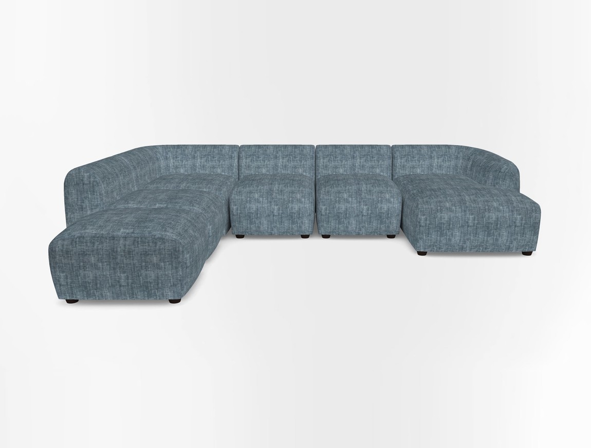 Large chaise group with footstool RHF