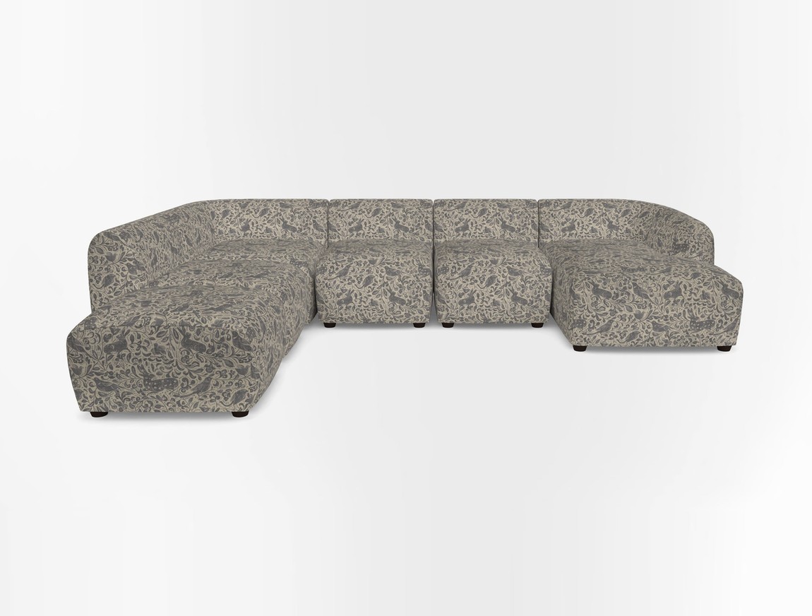 Large chaise group with footstool RHF
