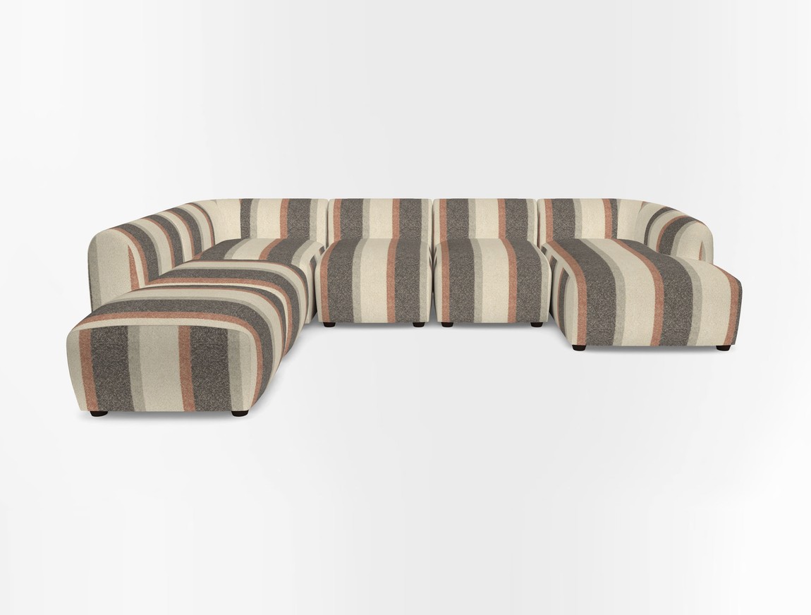 Large chaise group with footstool RHF