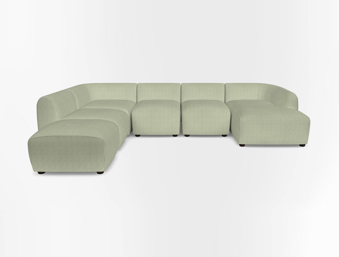 Large chaise group with footstool RHF