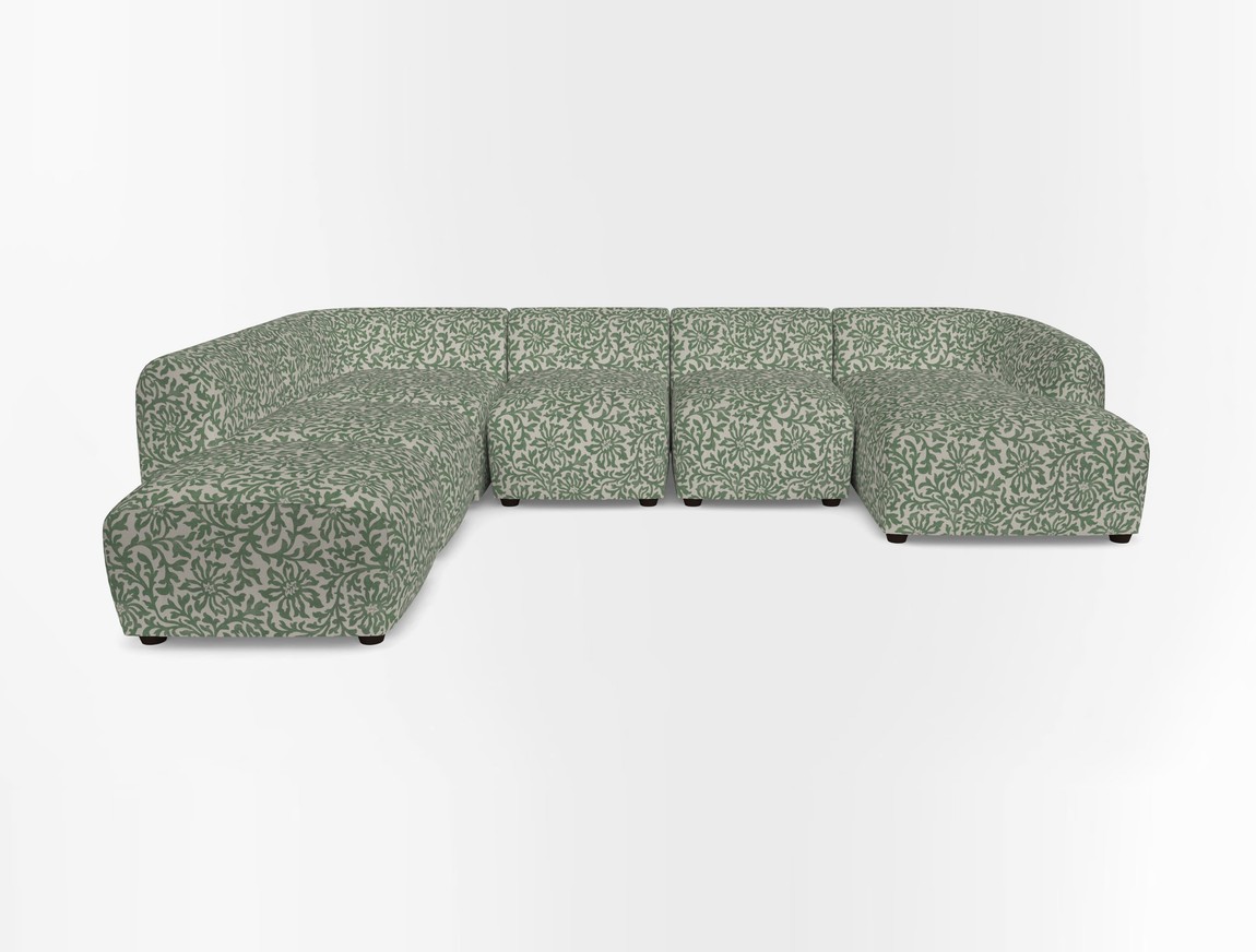 Large  chaise group with footstool RHF