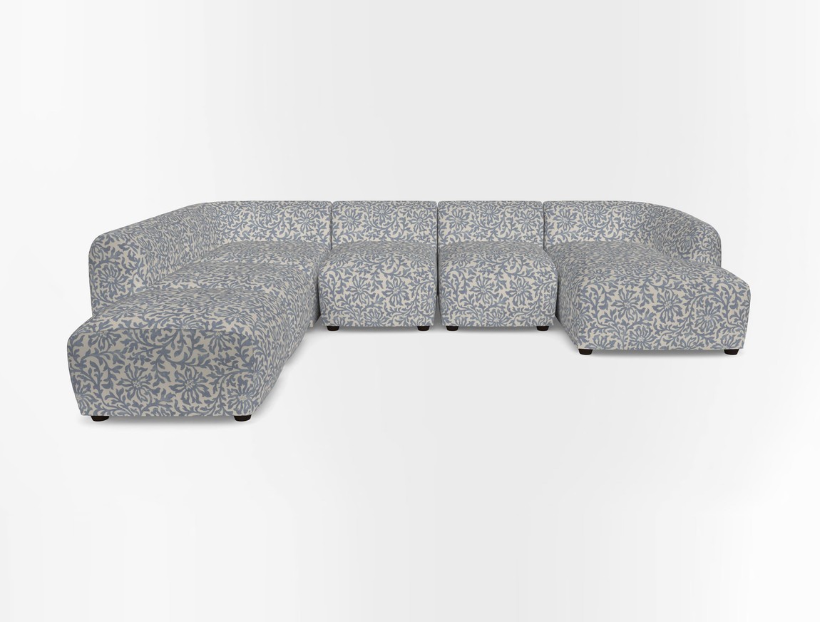 Large  chaise group with footstool RHF