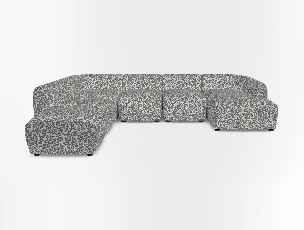 Large  chaise group with footstool RHF