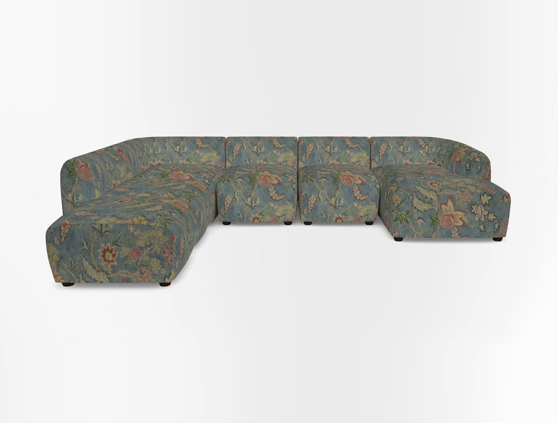 Large  chaise group with footstool RHF