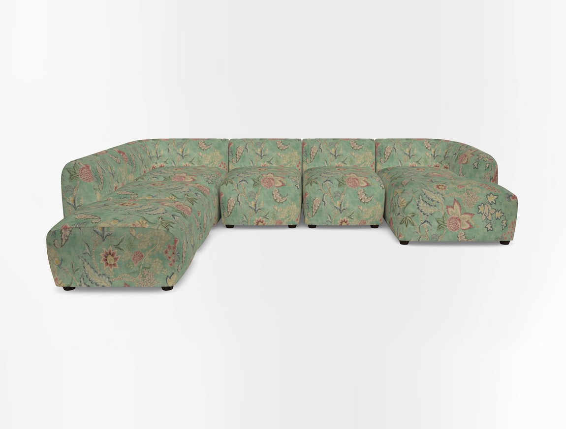 Large  chaise group with footstool RHF