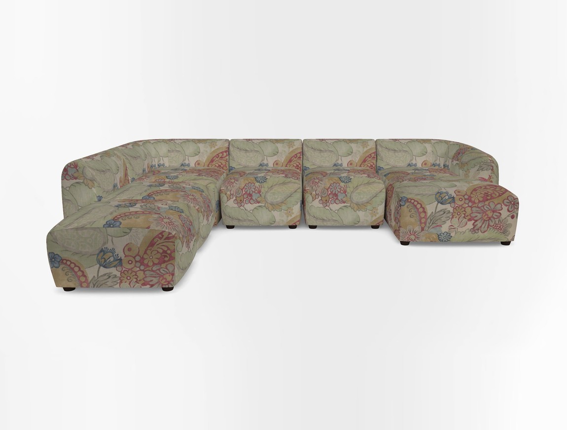 Large  chaise group with footstool RHF