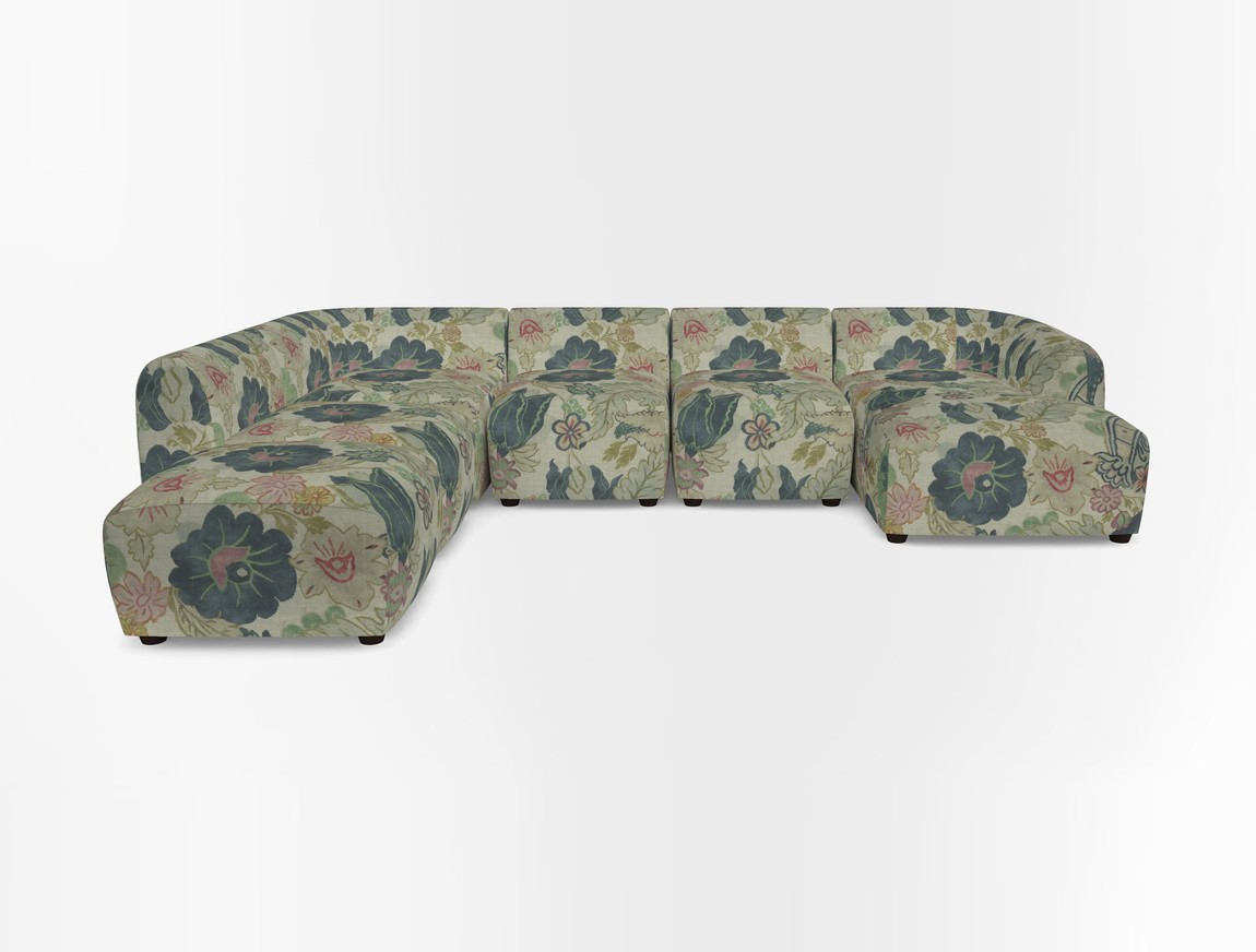 Large  chaise group with footstool RHF
