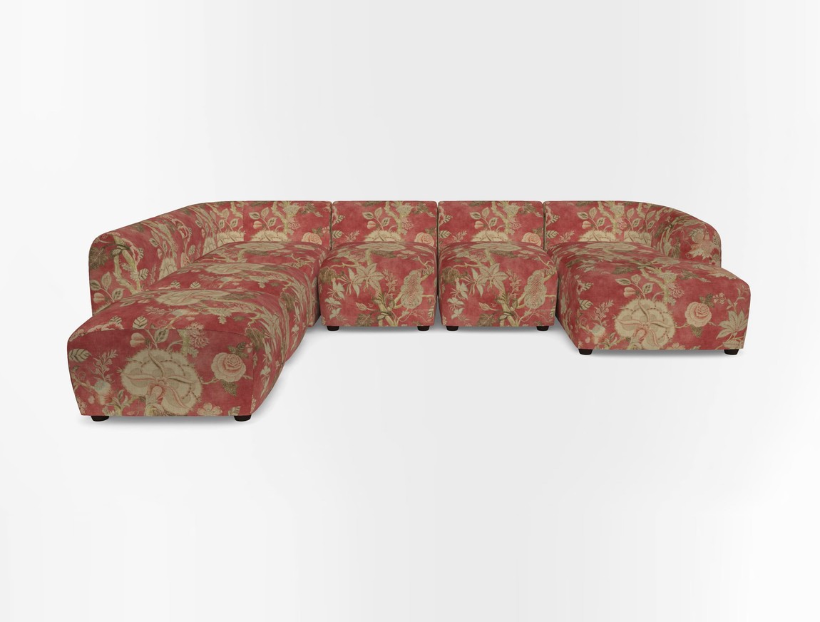 Large  chaise group with footstool RHF