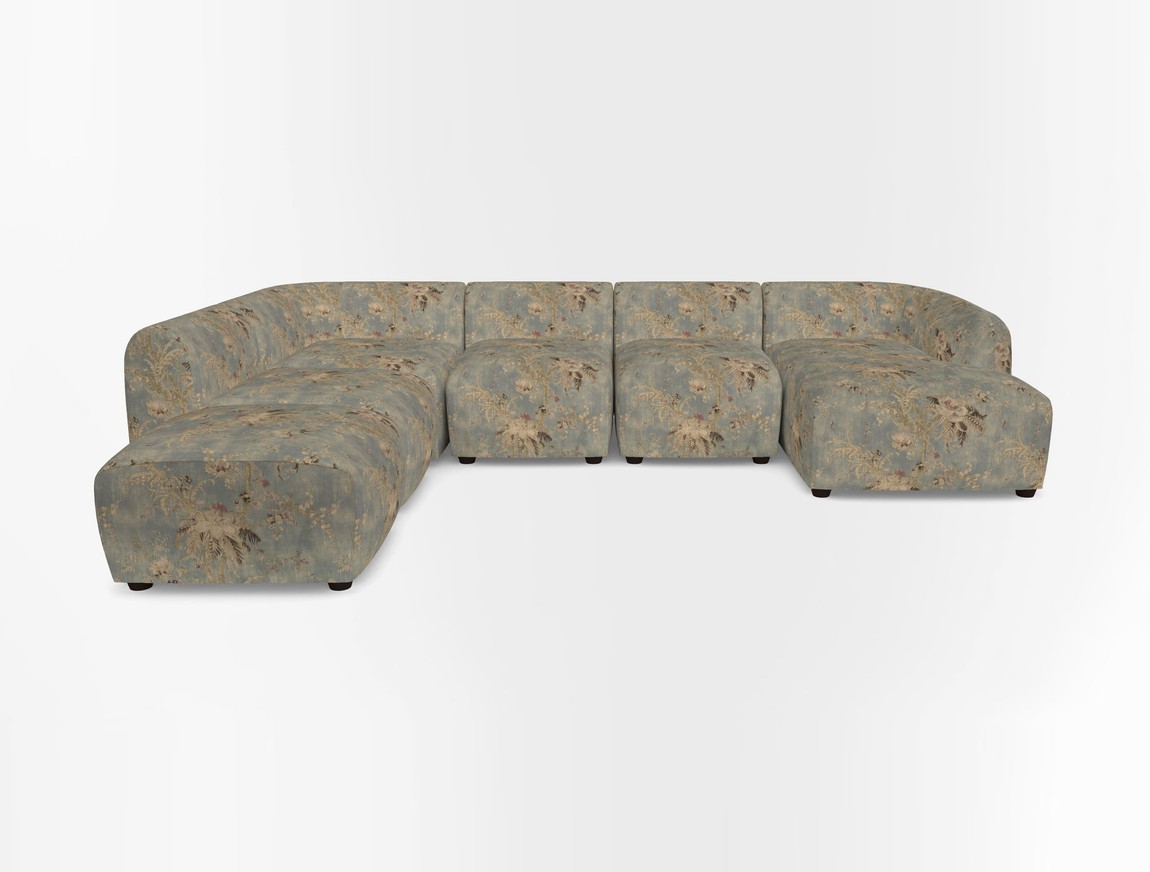 Large  chaise group with footstool RHF