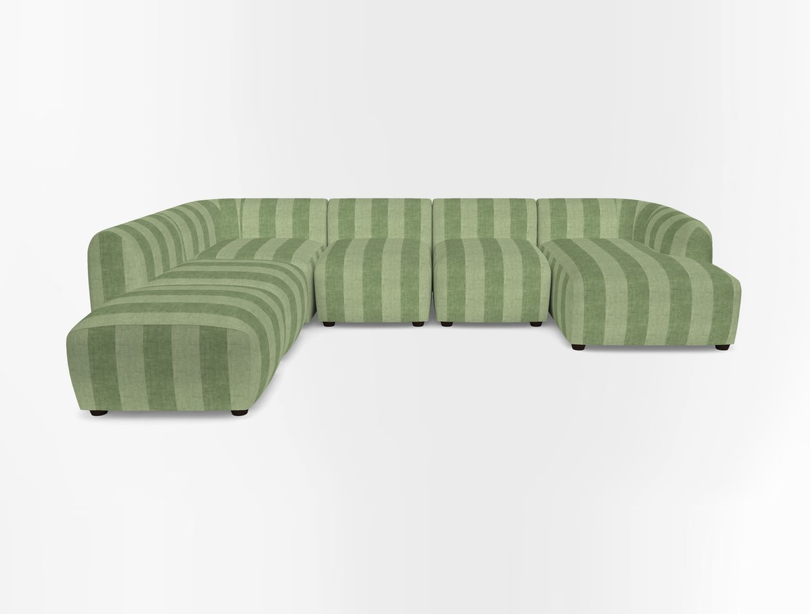 Large chaise group with footstool RHF