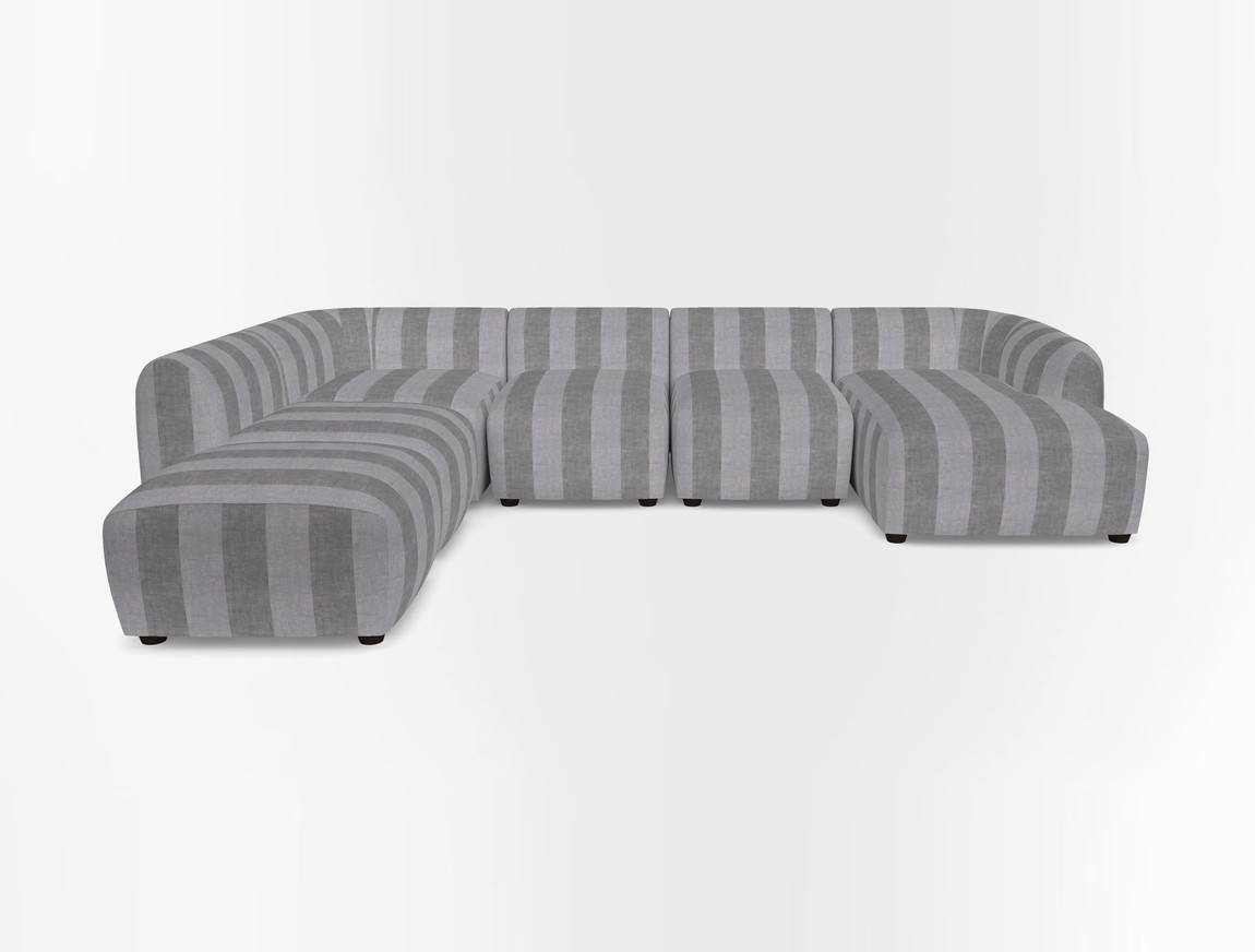 Large chaise group with footstool RHF