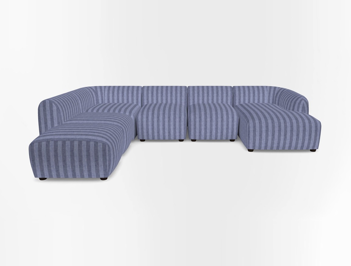 Large chaise group with footstool RHF