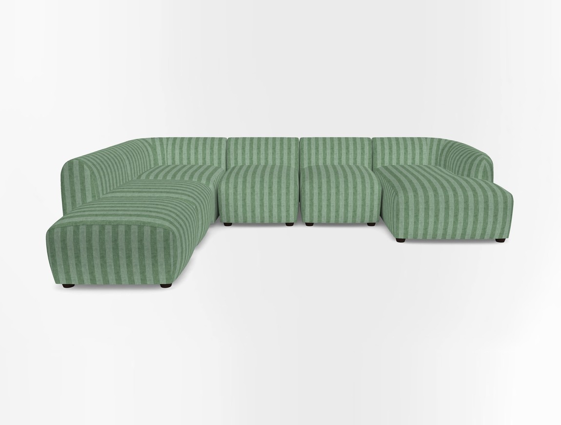 Large chaise group with footstool RHF