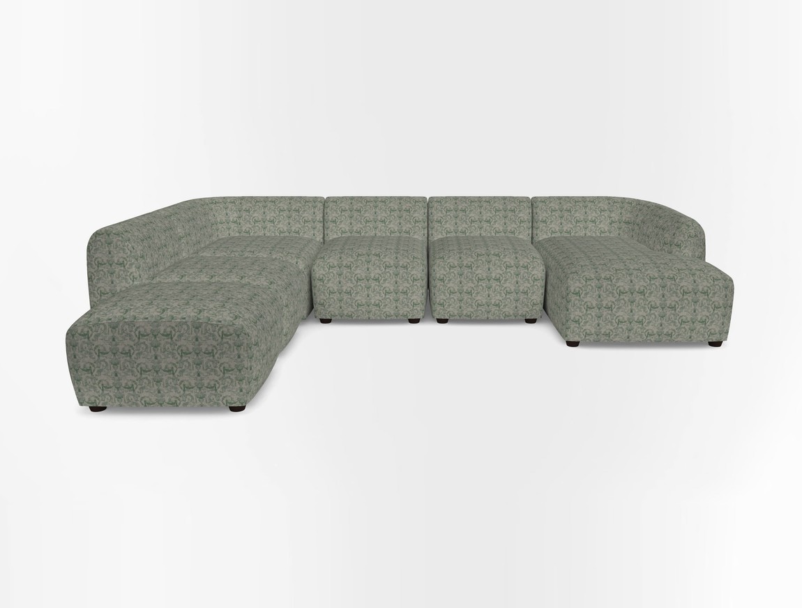 Large  chaise group with footstool RHF